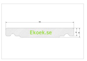 Förkolnade och borstade takbrädor av nordisk gran